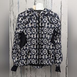 Lululemon Downtime Vented Hooded Jacket In Sprinkler Ikat Print Ptp 19"